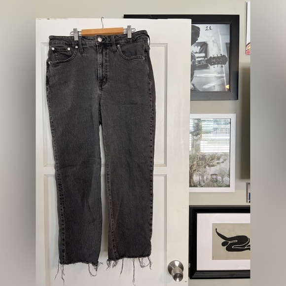 Black Curvy Perfect Vintage Straight Jean Madewell - Picture 4 of 8